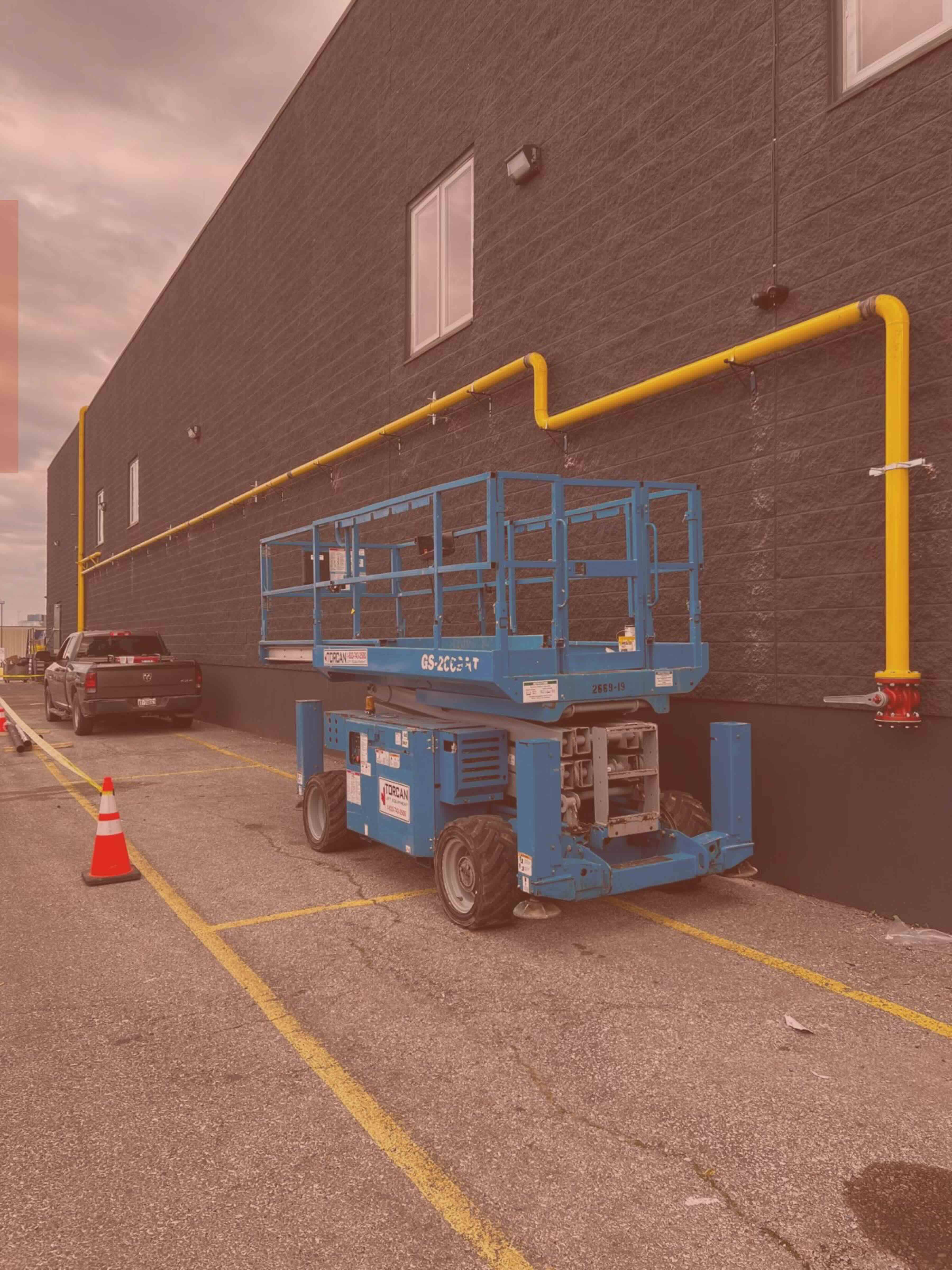 Mobile welding truck on site